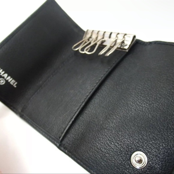 AUTH CHANEL Camellia Key Holder Case Black - Picture 7 of 7